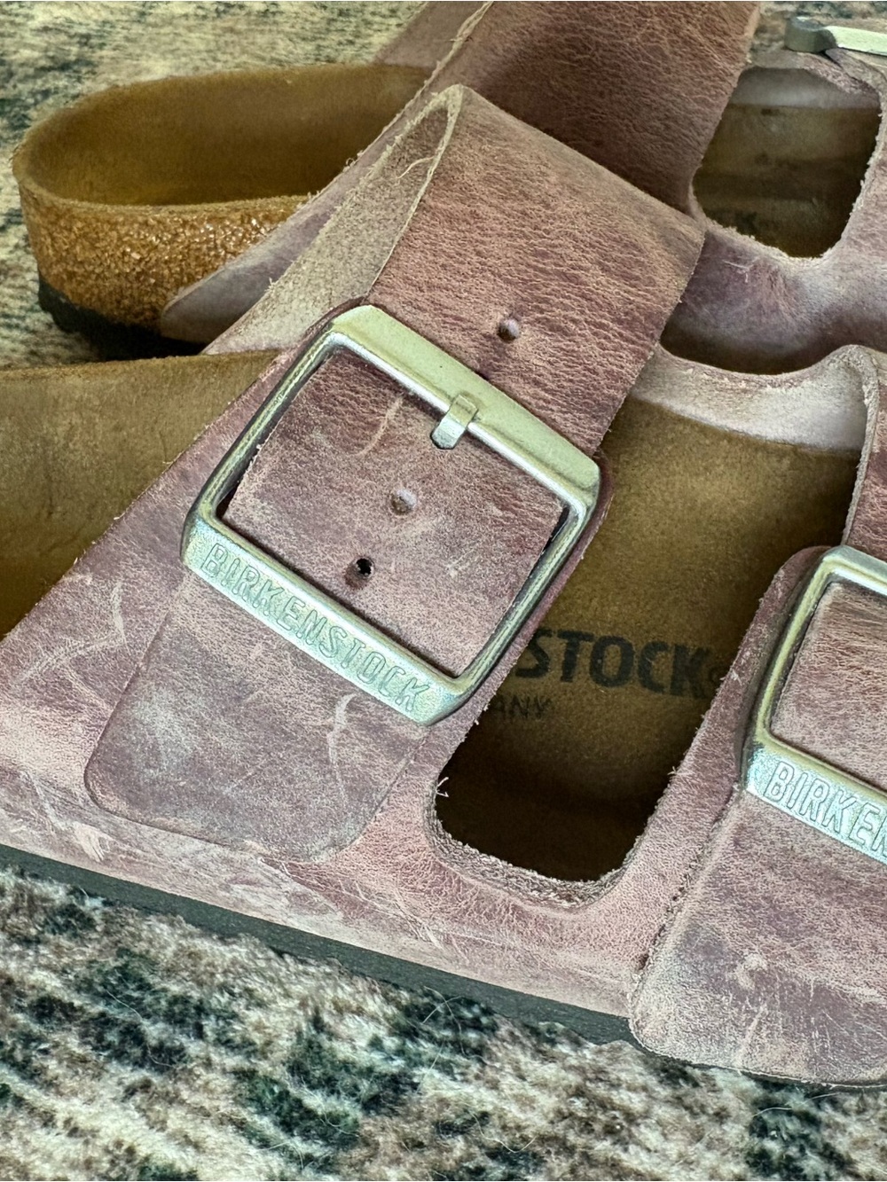 Birkenstock Arizona Suede Double Buckle Sandal - lavender